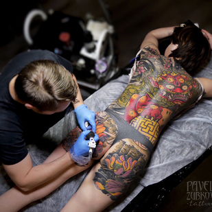 Female Color Japanese tattoo on Bodysuit #82975 | Tattoo Artist Pavel Zubkov