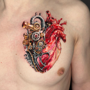 Male Color Realism tattoo on Breast #83078 | Tattoo Artist Victoria Maslova