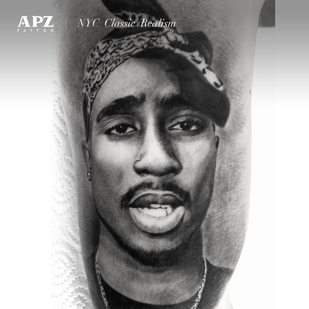Male Black and Grey Portrait tattoo on Leg #85995 | Tattoo Artist Apz Tattoo