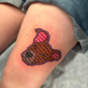 Female  Patch tattoo on Thigh #89989 | Tattoo Artist Diego Conci