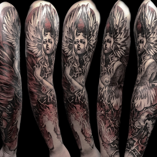 Male Color Whipshading tattoo on Sleeve #90864 | Tattoo Artist Max Hyde