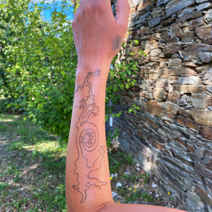 Female Black Abstract tattoo on Forearm #85731 | Tattoo Artist May