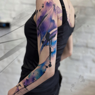 Female Color Abstract tattoo on Sleeve #83593 | Tattoo Artist PINKA