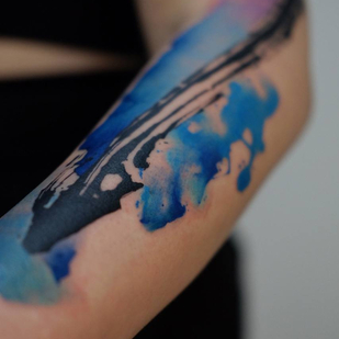 Female Color Abstract tattoo on Sleeve #83601 | Tattoo Artist PINKA