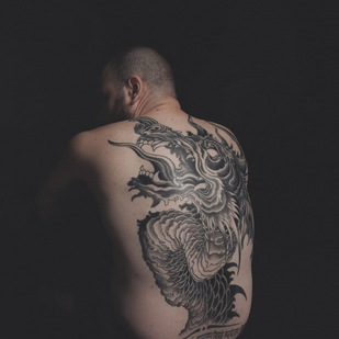 Male Black Oriental tattoo on Back #86037 | Tattoo Artist Mr.Evil Ruslan Bazhanov