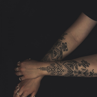 Female Black Ornamental tattoo #86044 | Tattoo Artist Mr.Evil Ruslan Bazhanov