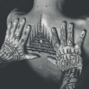 Female Black Oriental tattoo on Back #86061 | Tattoo Artist Mr.Evil Ruslan Bazhanov