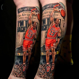 Male Color Realism tattoo on Leg #87204 | Tattoo Artist Tolga Cemal Sumer