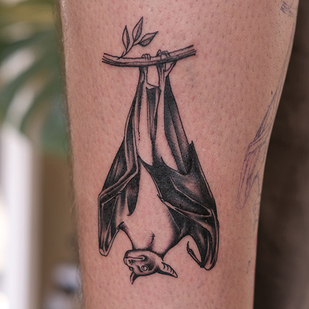 Male Black  tattoo on Leg #85912 | Tattoo Artist Valera Pashkov