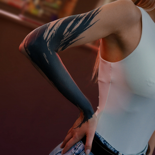 Female Black Blackwork tattoo on Sleeve #84304 | Tattoo Artist Vik Prokhorov