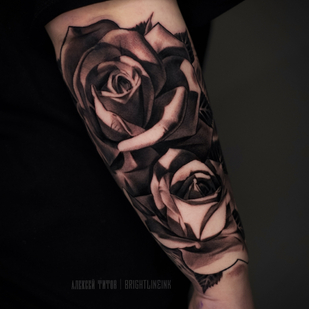 Female Black and Grey Realism tattoo on Forearm #87728 | Tattoo Artist Aleksey Titov