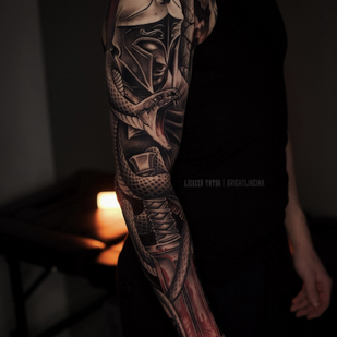 Male Black and Grey Realism tattoo on Sleeve #90055 | Tattoo Artist Aleksey Titov