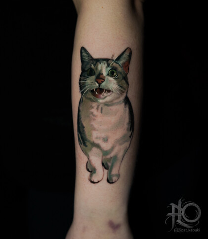 Tattoo Idea # Tattoo Artist Anastasiya Yusupova CAT_KABUKI