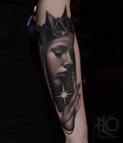 Tattoo Idea # Tattoo Artist Anastasiya Yusupova CAT_KABUKI