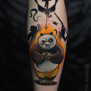 Male Color Author's Style tattoo on Shin #84246 | Tattoo Artist Andrey Indigo