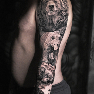 Male Black and Grey Realism tattoo on Sleeve #84270 | Tattoo Artist Andrey Indigo