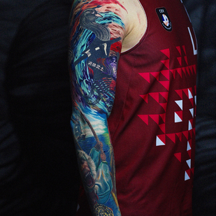 Male Color Realism tattoo on Sleeve #84274 | Tattoo Artist Andrey Indigo