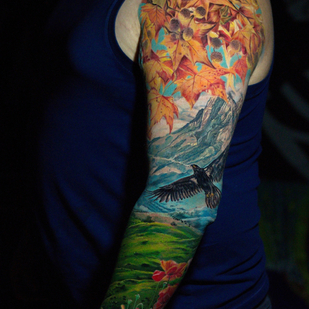 Male Color Realism tattoo on Sleeve #84278 | Tattoo Artist Andrey Indigo