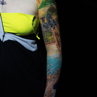 Female Color Realism tattoo on Sleeve #84280 | Tattoo Artist Andrey Indigo