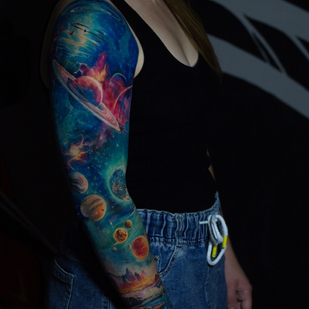 Female Color Realism tattoo on Sleeve #84285 | Tattoo Artist Andrey Indigo
