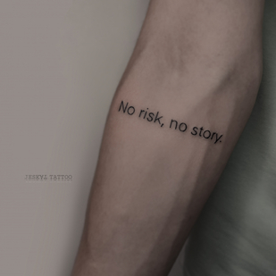 Male Black Calligraphy tattoo on Forearm #83506 | Tattoo Artist Anton Kurochkin