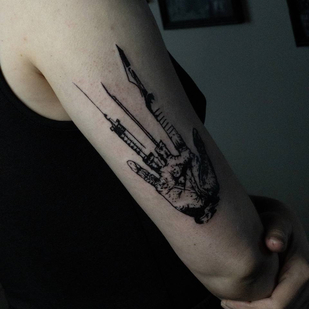 Female Black Graphic tattoo #87030 | Tattoo Artist Denis Piligrim