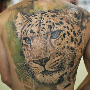 Male Color Realism tattoo on Back #89791 | Tattoo Artist Dmitriy Chikaev