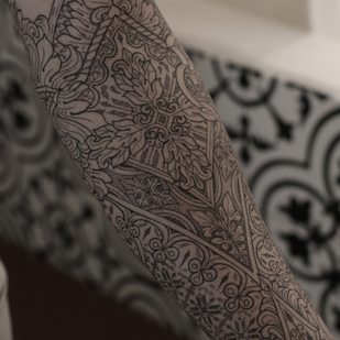 Male Black Geometric tattoo on Sleeve #88790 | Tattoo Artist kirk nilsen