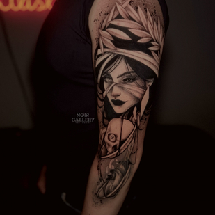 Male Black Blackwork tattoo #86271 | Tattoo Artist Nastya Alistratova