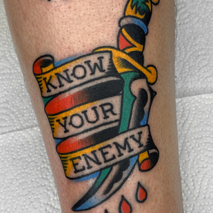 Male Color  tattoo on Shin #88712 | Tattoo Artist Nikita Radeckiy