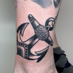 Male Black and Grey  tattoo on Shin #88720 | Tattoo Artist Nikita Radeckiy