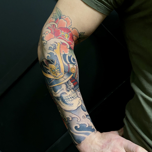 Male Color Japanese tattoo on Sleeve #87247 | Tattoo Artist Odincov Egor