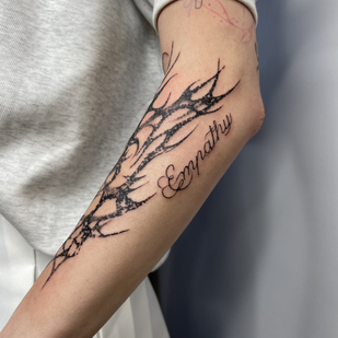 Female Black and Grey Dotwork tattoo #87108 | Tattoo Artist Olga Glotova