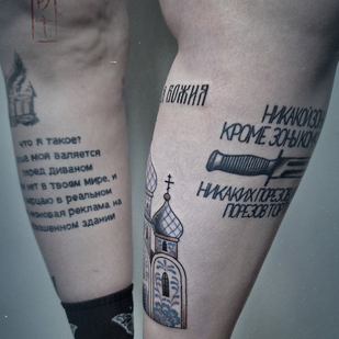 Female Black  tattoo on Shin #86172 | Tattoo Artist Roma Dober