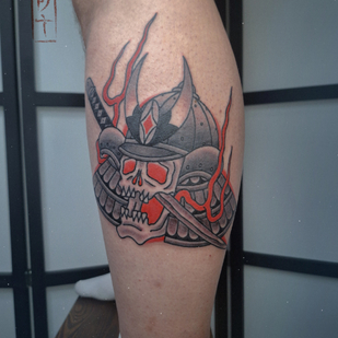Male Color Japanese tattoo on Shin #86177 | Tattoo Artist Roma Dober