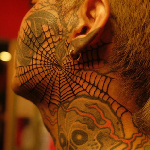 Male Black  tattoo on Face #90843 | Tattoo Artist Sasha Morozov (Sasha Morozov)
