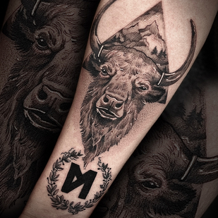 Male Black and Grey Graphic tattoo on Forearm #87857 | Tattoo Artist Sergey Martynov