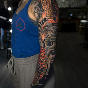 Female Color Japanese tattoo on Sleeve #86296 | Tattoo Artist Tatyana Chudesataya