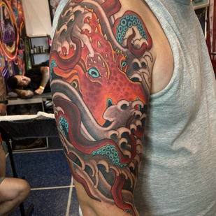 Male Color Japanese tattoo on Shoulder #87378 | Tattoo Artist Vitaliy Kanaschenkov