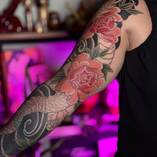 Female Color Japanese tattoo on Sleeve #95785 | Tattoo Artist Odincov Egor