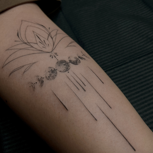 Female Black Linework tattoo #91462 | Tattoo Artist Sergeeva Tattoo