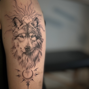 Female Black  tattoo on Shoulder #91476 | Tattoo Artist Sergeeva Tattoo