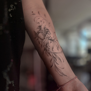 Female Black Graphic tattoo #93527 | Tattoo Artist Sergeeva Tattoo