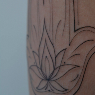 Female Black Fineline tattoo on Shoulder #96905 | Tattoo Artist Sergeeva Tattoo