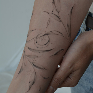 Female Black  tattoo on Forearm #96915 | Tattoo Artist Sergeeva Tattoo