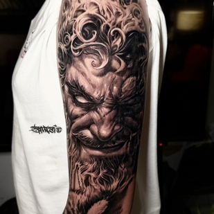 Male Black and Grey Realism tattoo on Sleeve #93982 | Tattoo Artist Rasl Sparov