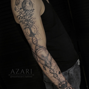 Male Black Geometric tattoo on Sleeve #91278 | Tattoo Artist Anastasiya Azari