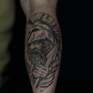 Male Black Graphic tattoo #91378 | Tattoo Artist Dmitriy Minaev