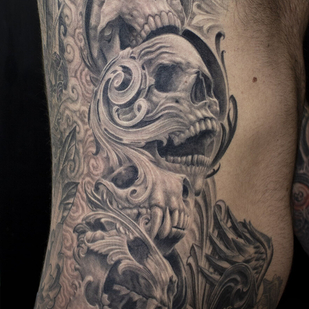 Male Black and Grey Realism tattoo on Side #92219 | Tattoo Artist Loren Fetterman