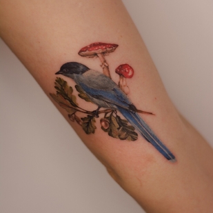 Female Color Realism tattoo #95032 | Tattoo Artist Polina Red Head